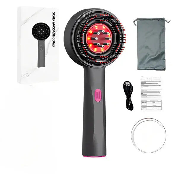 Cepillo Masajeador Capilar con Luz Roja