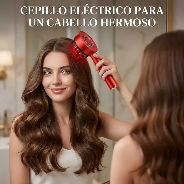 Cepillo Masajeador Capilar con Luz Roja