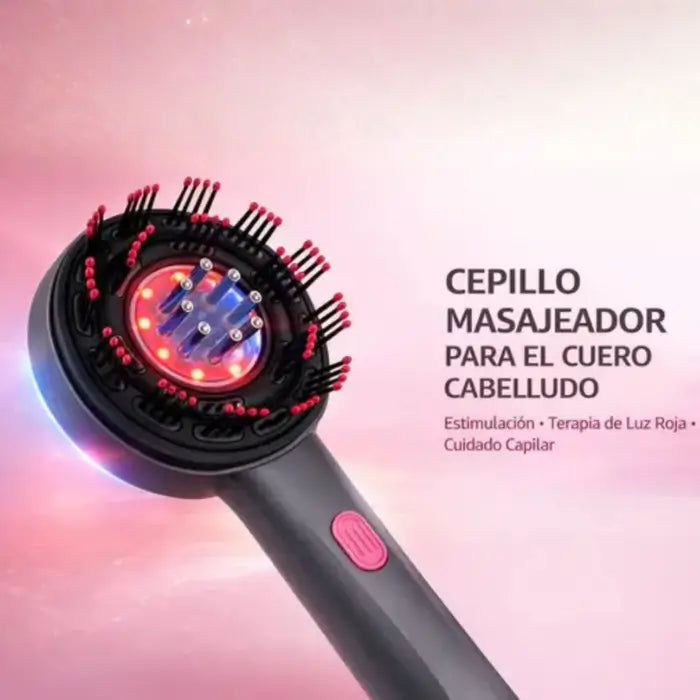 Cepillo Masajeador Capilar con Luz Roja
